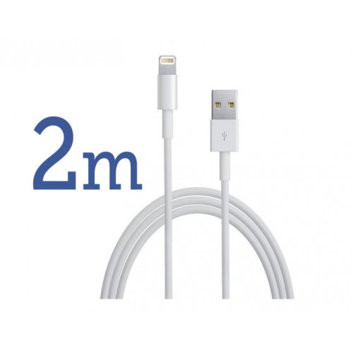 Cablu USB Lightning compatibil iPhone 14/13/12/11/5/6/7/8/X/XR/XS Max, Plus si iPad, lungime 2 culoare alb (white)