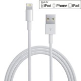 Cablu compatibil iPhone si iPad cu conetor USB - compatibil lightning , modelele 5,6,7,8,X,XR,XS,11,SE,12, 13 (C/S/PRO/PLUS/MAX)- transfer date si incarcare rapida, culoare alba