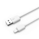 Cablu LUNG (2m) iPhone si iPad lightning USB compatibil cu modelele 5,6,7,8,X,XR,XS,11,12, 13, 14 (C/S/SE/PRO/PLUS/MAX) - transfer date si incarcare rapida, culoare alba