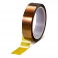 Banda adeziva termorezistenta lata tip Kapton pentru sublimare, imprimare 3D sau izolare electrica - 33 m x 35 mm, culoare caramel