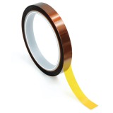 Banda adeziva termorezistenta ingusta tip Kapton pentru sublimare, imprimare 3D sau izolare electrica - 33 m x 10 mm, culoare caramel