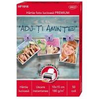 Hartie foto lucioasa 10x15, 180 grame / mp, marca Daco, pachet 50 coli in cutie de carton, cod HF1018