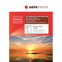 Hartie foto lucioasa autoadeziva Agfa Photo format A4, folie autocolanta 135g/mp, super glossy, photo sticker - pachet 50 coli Hartie foto lucioasa autoadeziva Agfa Photo format A4, folie autocolanta 135g/mp, super glossy, photo sticker - pachet 50 coli