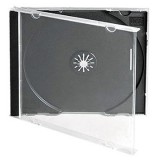Carcasa CD normala 10.4mm cu tavita neagra si fata transparenta jewel case